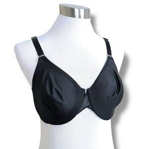 Bali 36C Bra Black No Slip Strap Seamless Unlined Undewire Full Coverage 3254